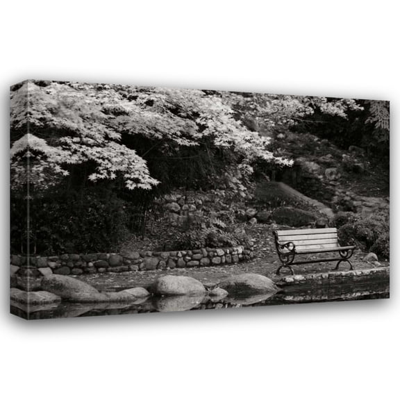 Vitaly Geyman 24x17 Gallery Wrapped Canvas Wall Art Titled - Autumn Trio I BandW