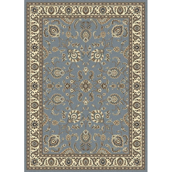 Vitaly Mana Area Rug 1426 Greyish Blue Bordered Floral 7' 9" x 11' Rectangle