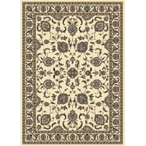 Vitaly Mana Area Rug 1426 Ivory Bordered Floral 5' 5" x 7' 7" Rectangle