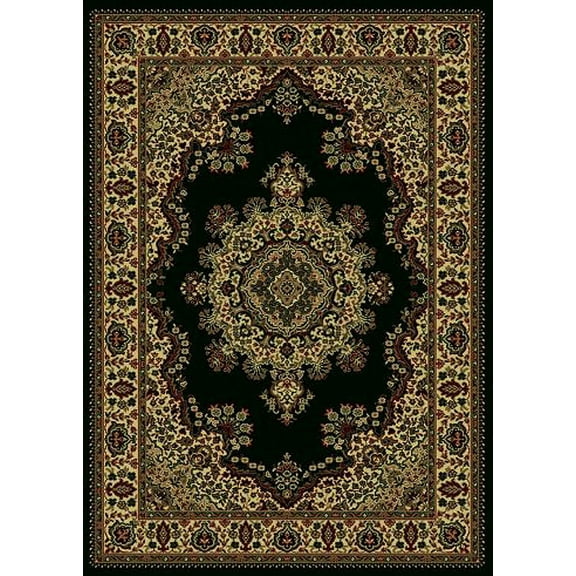 Vitaly Mesopotamia Area Rug 1191 Black Medallion Floral 2' 2" x 7' 7" Rectangle