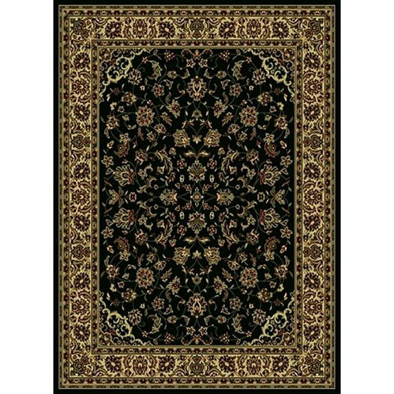 Vitaly Mesopotamia Area Rug 953 Black Persian Bordered 5' 5" x 7' 7" Rectangle