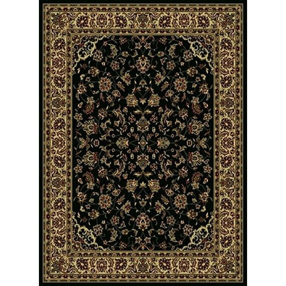 Vitaly Mesopotamia Area Rug 953 Black Persian Bordered 9' 10" x 12' 10" Rectangle