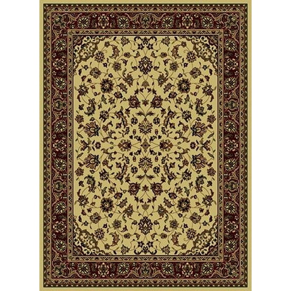 Vitaly Mesopotamia Area Rug 953 Ivory Persian Bordered 5' 5" x 7' 7" Rectangle
