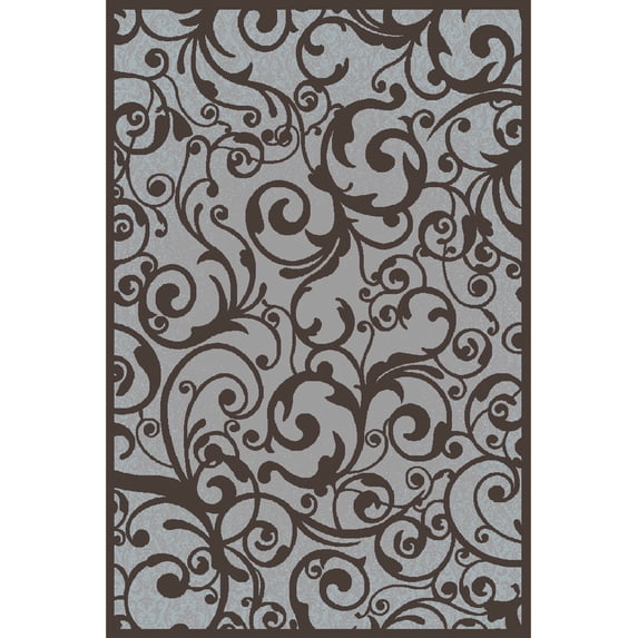 Vitaly Milfred Area Rug 1845 Grey Swirls Curls 2' 2" x 7' 7" Rectangle