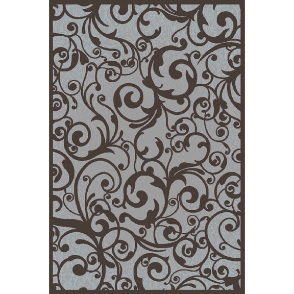Vitaly Milfred Area Rug 1845 Grey Swirls Curls 2' 2" x 7' 7" Rectangle