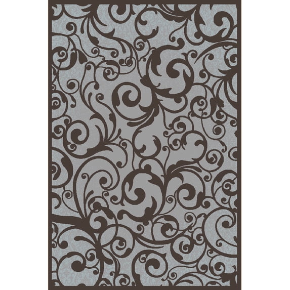 Vitaly Milfred Area Rug 1845 Grey Swirls Curls 3' 3" x 4' 11" Rectangle