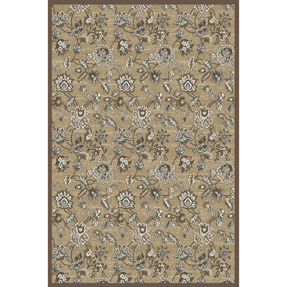 Vitaly Milfred Area Rug 3475 Beige Vines Leaves 3' 3" x 4' 11" Rectangle
