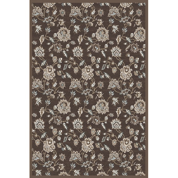 Vitaly Milfred Area Rug 3475 Brown Vines Leaves 7' 10 x 7' 10" Round
