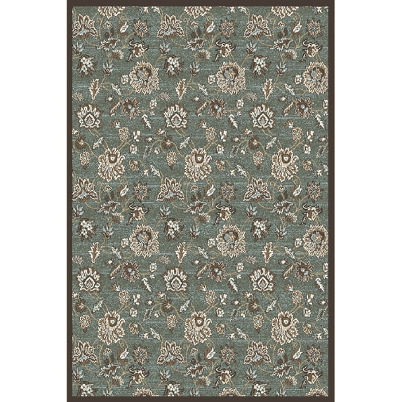 Vitaly Milfred Area Rug 3475 Light Green Vines Leaves 5' 3" x 7' 3" Rectangle