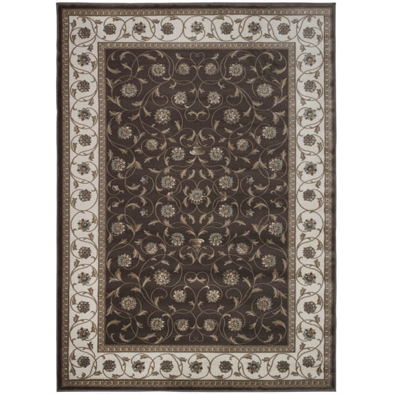 Vitaly Milfred Area Rug 3743 Traditional Brown Petals Bulbs 3' 3" x 4' 11" Rectangle