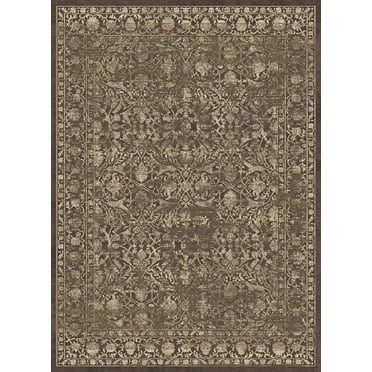 Vitaly Quinn Area Rug 3564 Traditional Brown Vines Stems 2' 2" x 7' 7" Rectangle