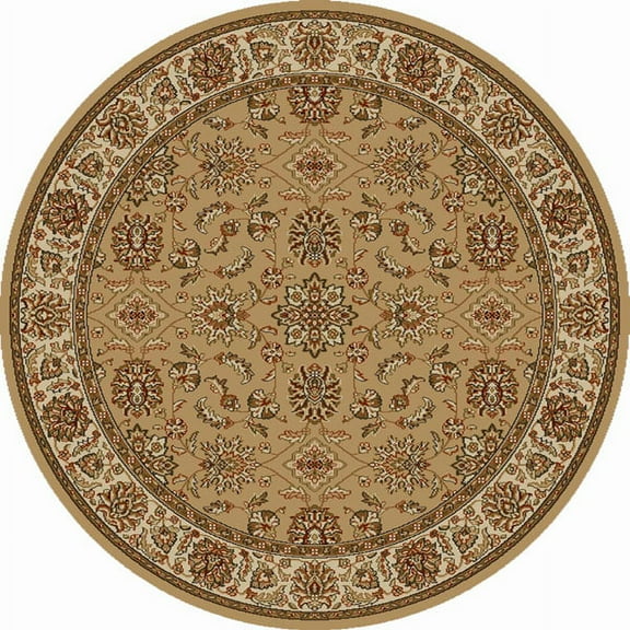 Vitaly Rafiqi Area Rug 1592 Beige Italian Bordered 5' 3" x 5' 3" Round