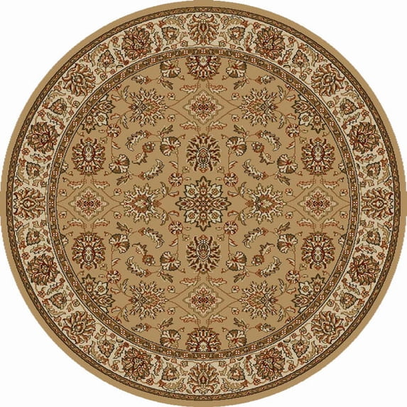 Vitaly Rafiqi Area Rug 1592 Beige Italian Bordered 5' 3" x 5' 3" Round