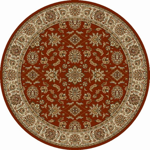 Vitaly Rafiqi Area Rug 1592 Brick Italian Bordered 8' x 8' Round