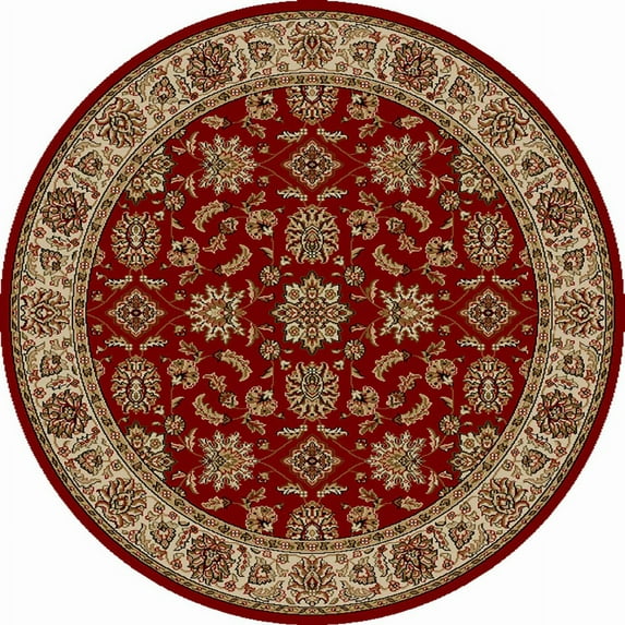 Vitaly Rafiqi Area Rug 1592 Red Italian Bordered 5' 3" x 5' 3" Round