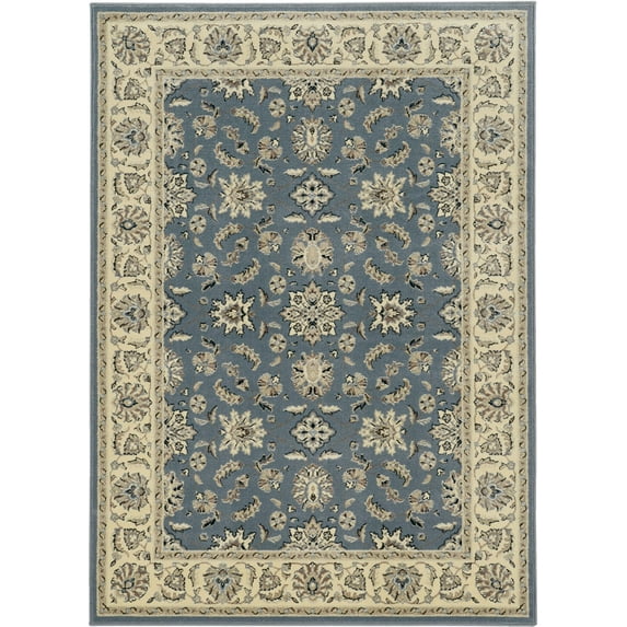 Vitaly Rafiqi Area Rug 1592 Traditional Blue Diamond Leaves 2' 2" x 7' 7" Rectangle