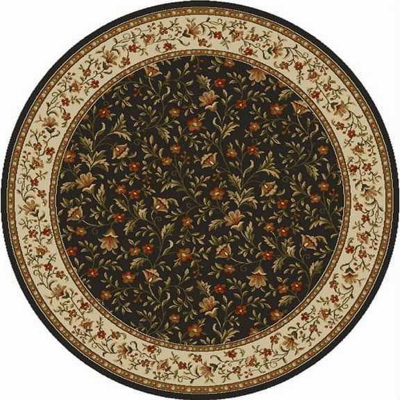Vitaly Rafiqi Area Rug 1593 Brown Italian Bordered 5' 3" x 5' 3" Round