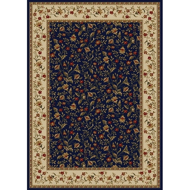 Vitaly Rafiqi Area Rug 1593 Navy Blue Italian Bordered 7' 9" x 11' Rectangle