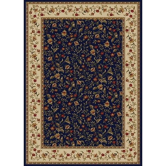 Vitaly Rafiqi Area Rug 1593 Navy Blue Italian Bordered 7' 9" x 11' Rectangle