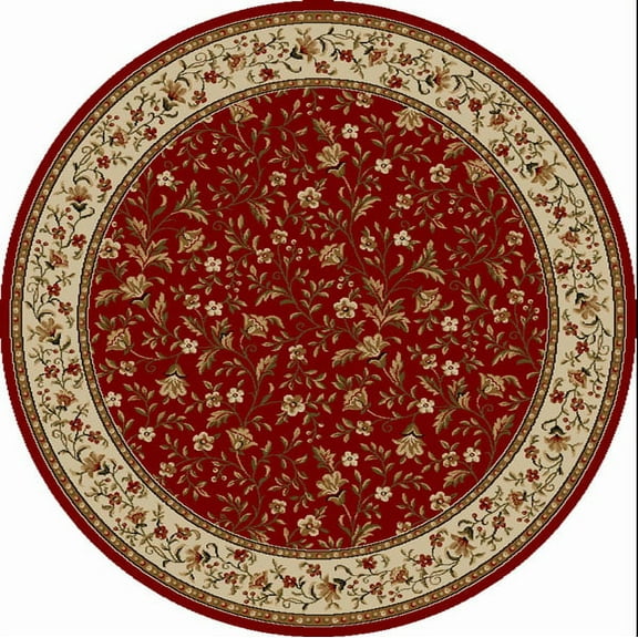 Vitaly Rafiqi Area Rug 1593 Red Italian Bordered 8' x 8' Round