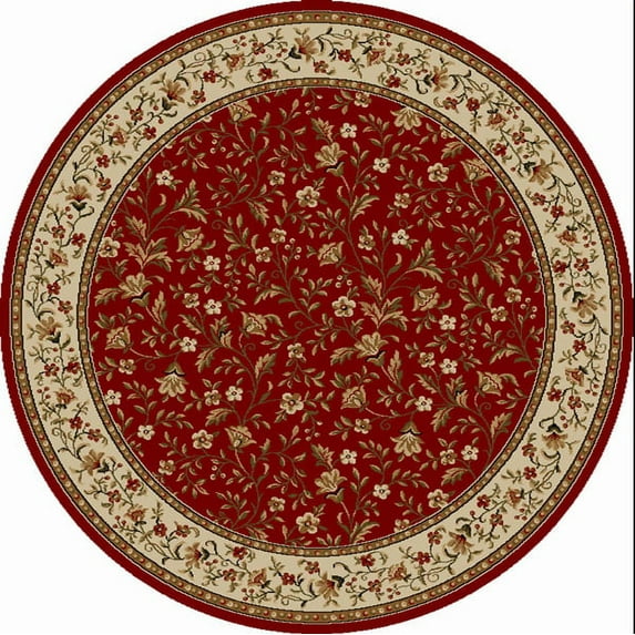 Vitaly Rafiqi Area Rug 1593 Red Italian Bordered 8' x 8' Round