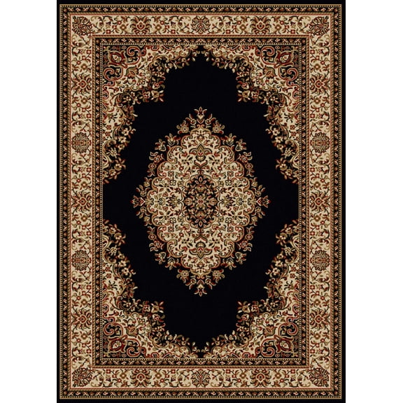 Vitaly Rafiqi Area Rug 1595 Black Italian Bordered 2' 2" x 7' 7" Rectangle