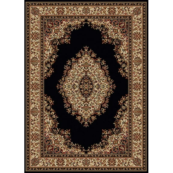 Vitaly Rafiqi Area Rug 1595 Black Italian Bordered 7' 9" x 11' Rectangle
