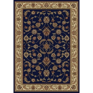 Vitaly Rafiqi Area Rug 1596 Navy Blue Italian Bordered 3' 3" x 4' 11" Rectangle