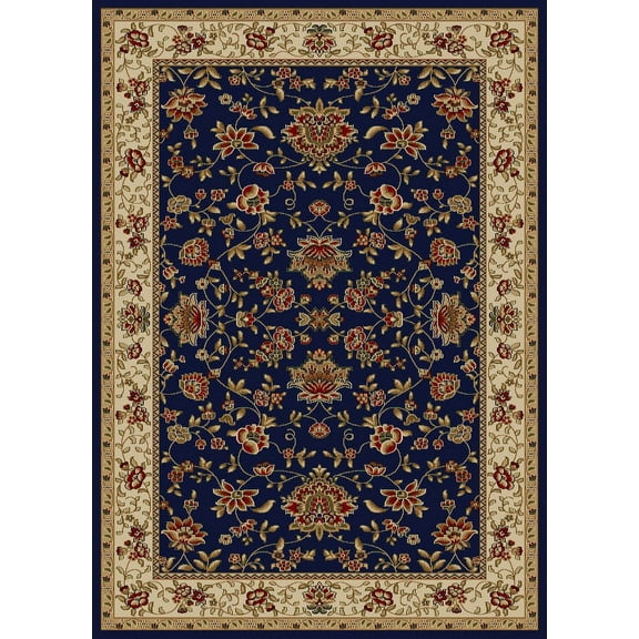 Vitaly Rafiqi Area Rug 1597 Navy Blue Italian Bordered 5' 5" x 7' 7" Rectangle