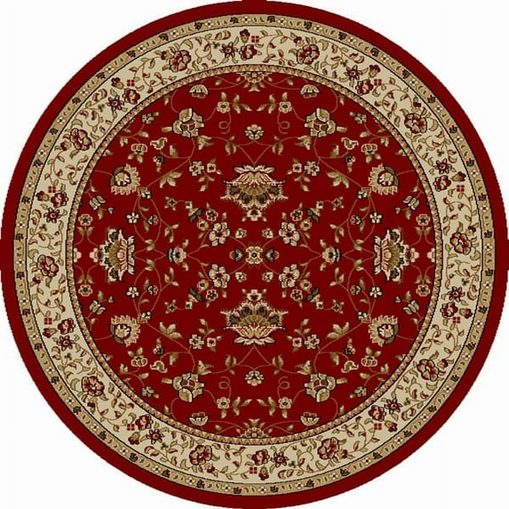Vitaly Rafiqi Area Rug 1597 Red Italian Bordered 8' x 8' Round