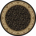 thumbnail image 1 of Vitaly Rafiqi Area Rug 1599 Black Italian Bordered 5' 3" x 5' 3" Round, 1 of 1