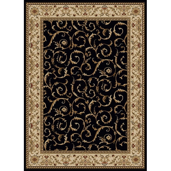 Vitaly Rafiqi Area Rug 1599 Black Italian Bordered 5' 5" x 7' 7" Rectangle