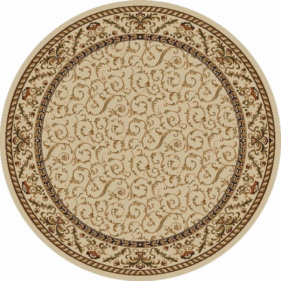 Vitaly Rafiqi Area Rug 1599 Ivory Italian Bordered 8' x 8' Round