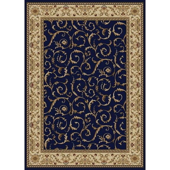 Vitaly Rafiqi Area Rug 1599 Navy Blue Italian Bordered 7' 9" x 11' Rectangle