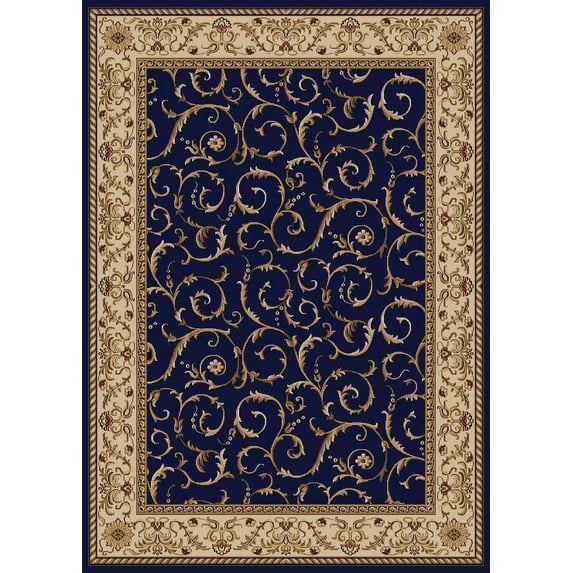 Vitaly Rafiqi Area Rug 1599 Navy Blue Italian Bordered 7' 9" x 11' Rectangle