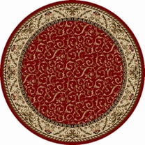 Vitaly Rafiqi Area Rug 1599 Red Italian Bordered 8' x 8' Round