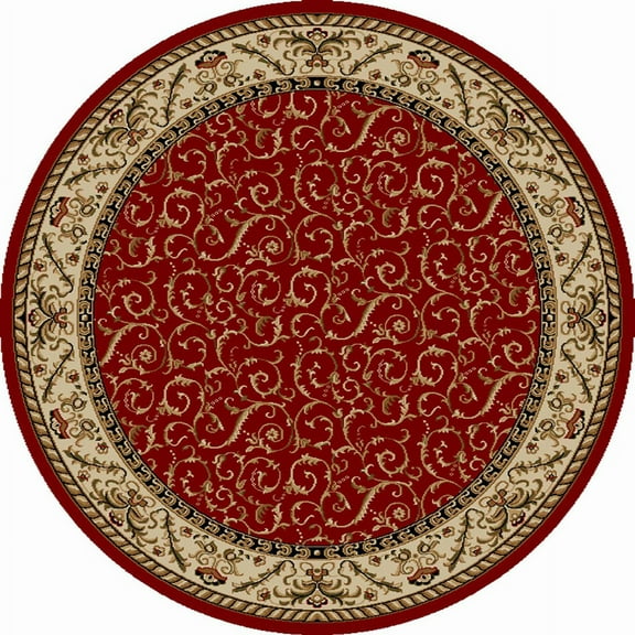 Vitaly Rafiqi Area Rug 1599 Red Italian Bordered 8' x 8' Round