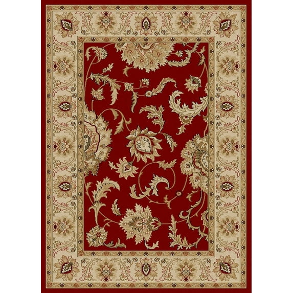 Vitaly Rafiqi Area Rug 1621 Red Italian Bordered 5' 5" x 7' 7" Rectangle