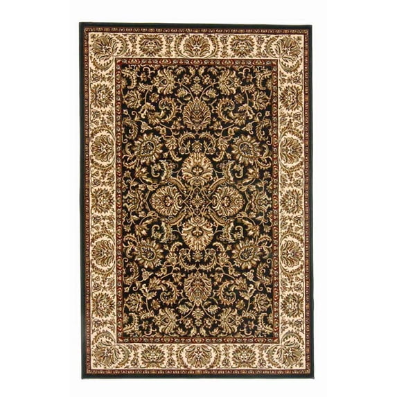 Vitaly Wharton Area Rug 1305 Black Bordered Persian 2' 2" x 8' Rectangle