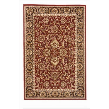 Vitaly Wharton Area Rug 1305 Burgundy Bordered Persian 7' 9" x 9' 6" Rectangle