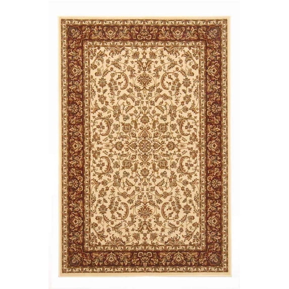 Vitaly Wharton Area Rug 1318 Ivory Bordered Medallion 3' 3" x 5' 4" Rectangle