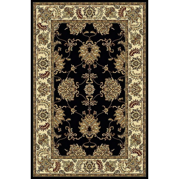 Vitaly Wharton Area Rug 1330 Black European Bordered 2' 2" x 8' Rectangle