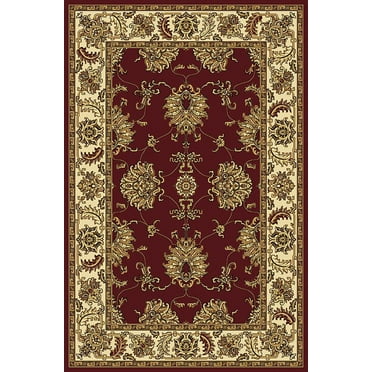 Vitaly Wharton Area Rug 1330 Burgundy European Bordered 9' 10" x 12' 10" Rectangle