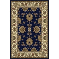 Vitaly Wharton Area Rug 1330 Navy Blue European Bordered 7' 9" x 9' 6" Rectangle