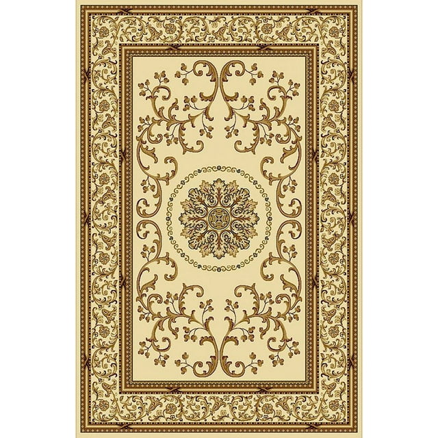 Vitaly Wharton Area Rug 1419 Ivory Scrolls Vines 2' 2" x 8' Rectangle