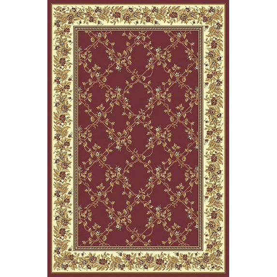 Vitaly Wharton Area Rug 1427 Burgundy Floral Country 2' 2" x 8' Rectangle