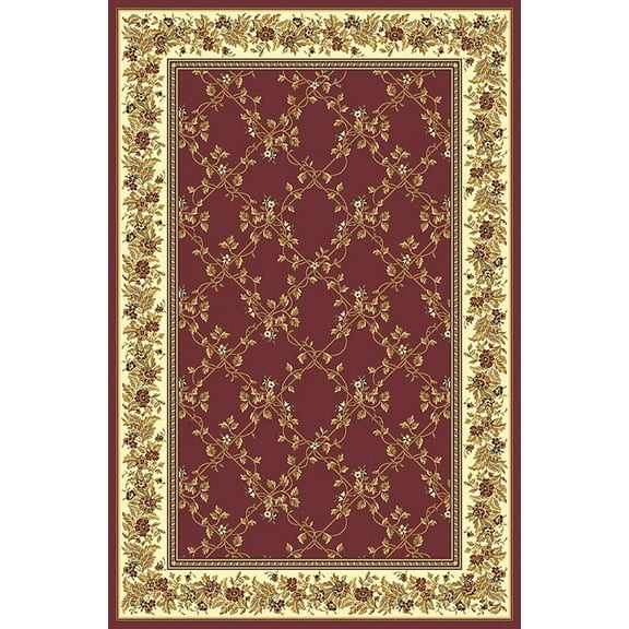 Vitaly Wharton Area Rug 1427 Burgundy Floral Country 2' 2" x 8' Rectangle