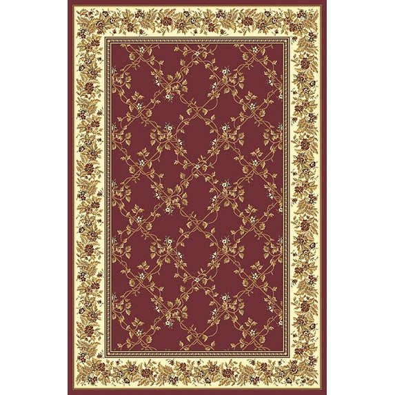 Vitaly Wharton Area Rug 1427 Burgundy Floral Country 7' 9" x 9' 6" Rectangle