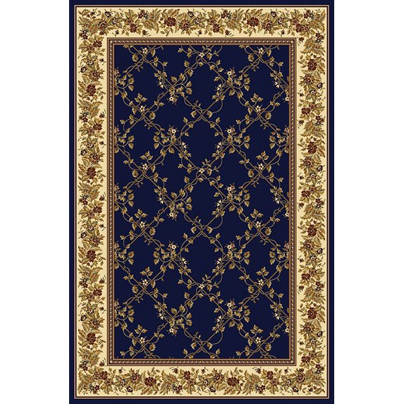 Vitaly Wharton Area Rug 1427 Navy Blue Floral Country 2' 2" x 8' Rectangle
