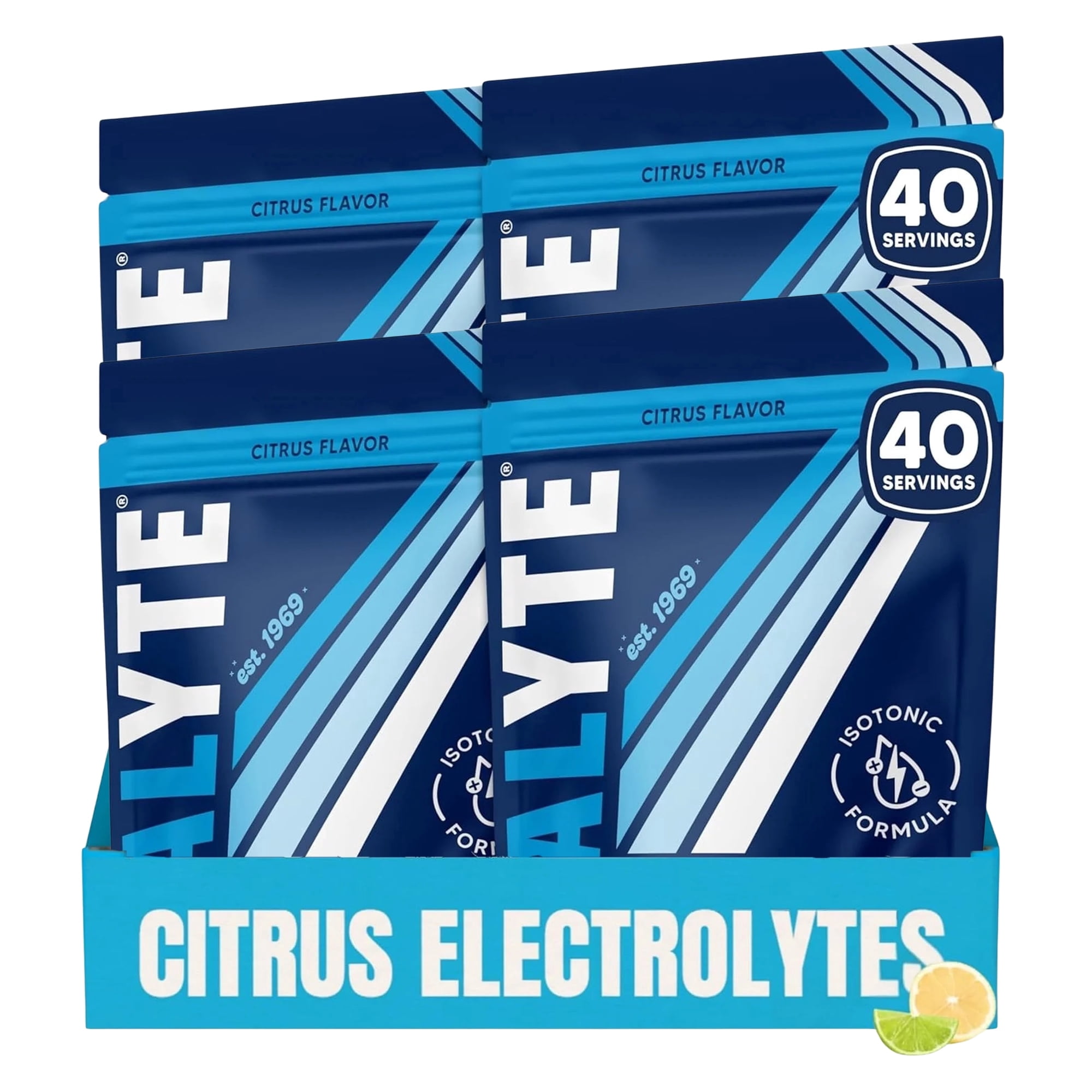 Vitalyte Cool Citrus Electrolyte Powder Mix, Isotonic Hydration, 160 Servings (4-pack, 35 oz Each)